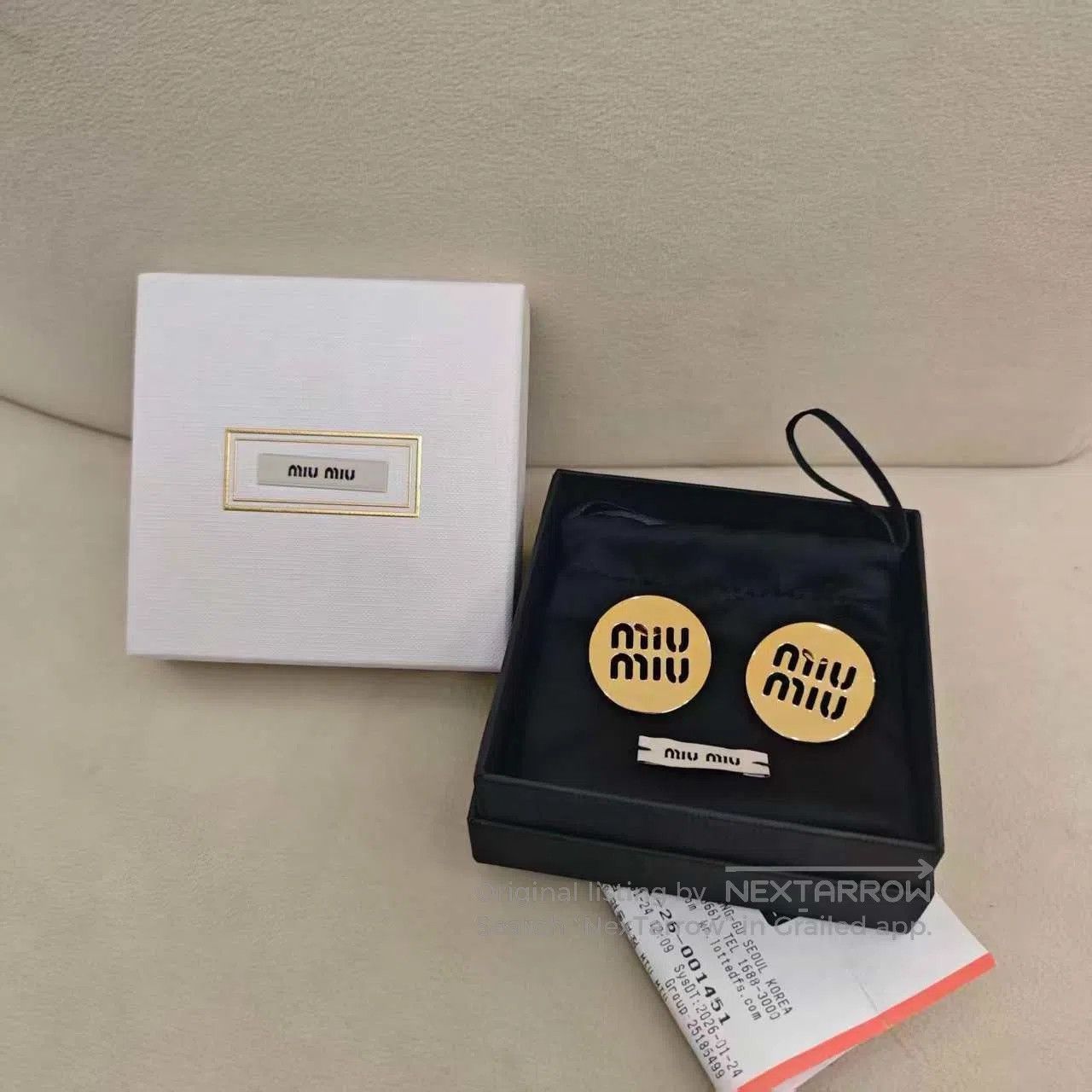 Miu Miu Miu Miu Circular Hollow Logo Earrings. Size ONE SIZE - 2 Thumbnail