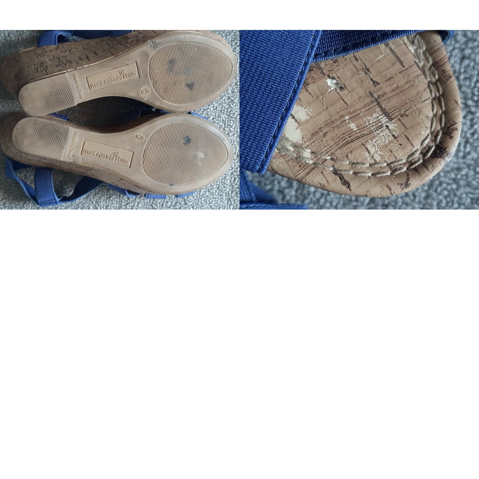 Vintage Montego Bay Club Strappy Wedges Women’s Sz 6 Blue Open Toe Sandals Gold? Size US 6 / IT 36 - 8 Thumbnail