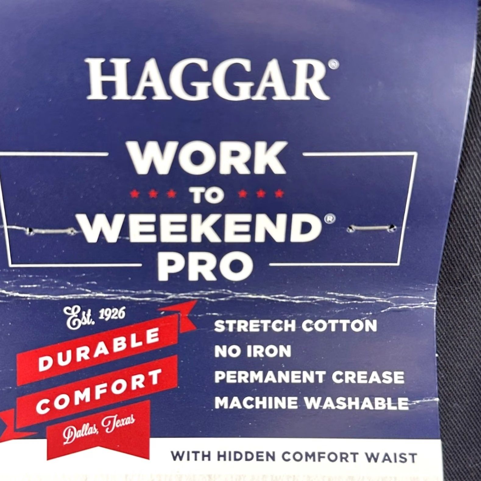 Haggar Haggar Mens Work To Weekend Pro Trouser Pants 40X29 Black Stretch Uniform Workwear NEW Size US 40 / EU 56 - 6 Thumbnail