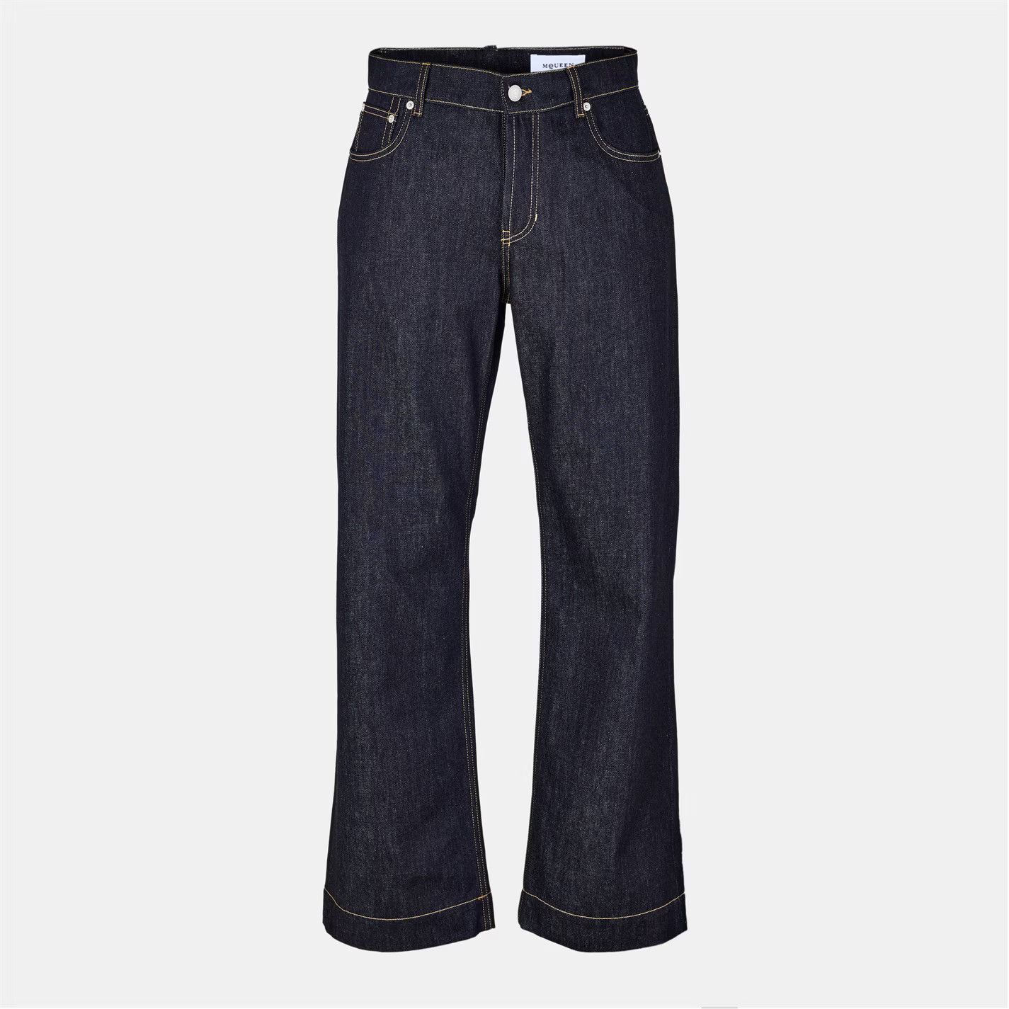 Alexander McQueen o1g2r1mq0326 Wide Leg Denim Jeans in Indigo Blue Size US 34 / EU 50 - 1 Thumbnail