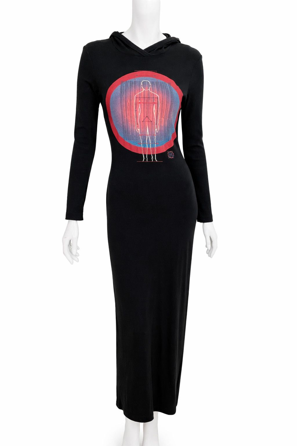 Jean Paul Gaultier Anatomy Hooded Maxi Anatomical Dress