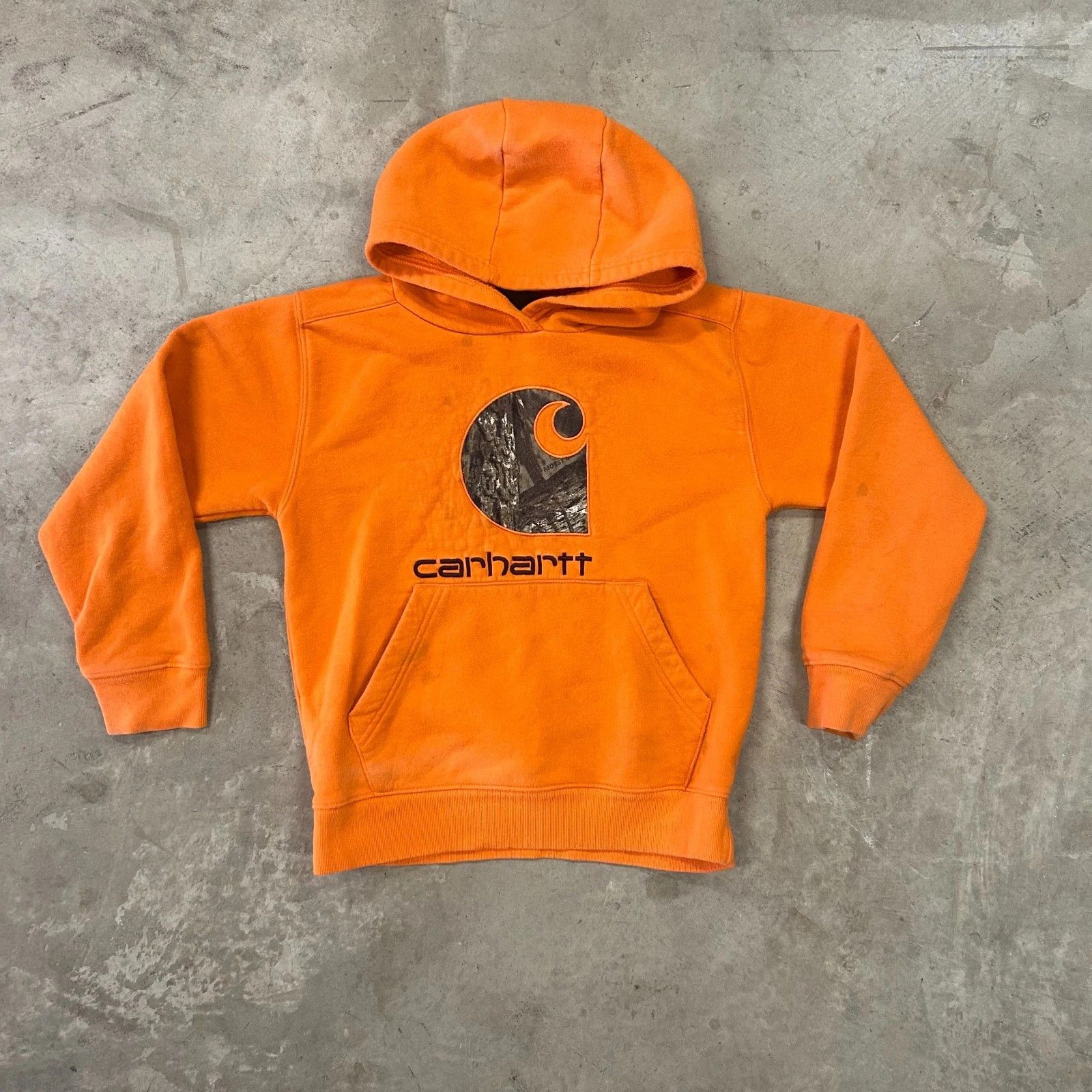 Carhartt Carhartt Youth Small (8/10) Orange Hoodie Camo Logo READ Size US S / EU 44-46 / 1 - 1 Thumbnail
