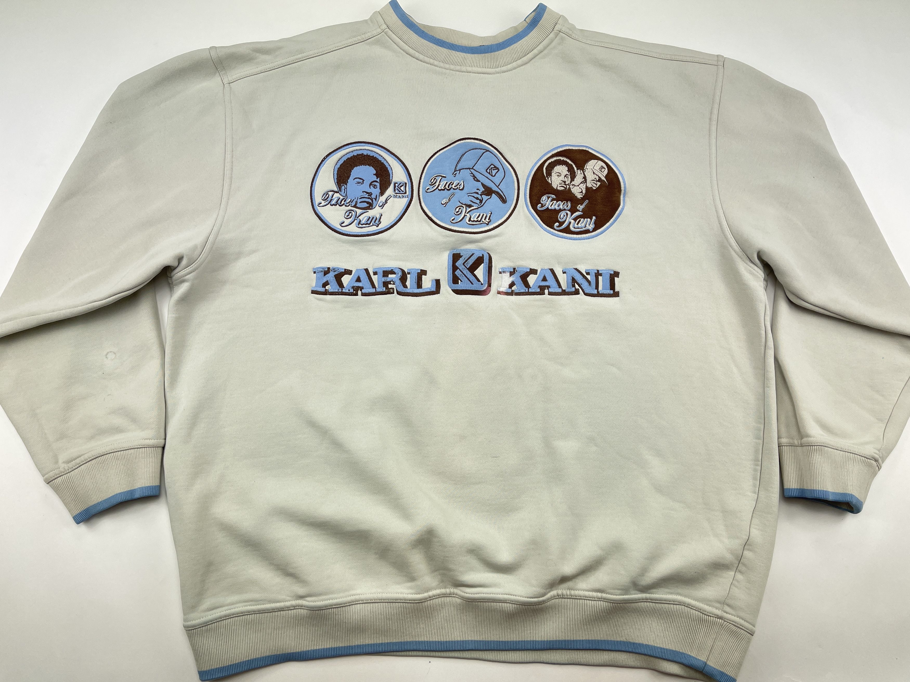 Karl Kani KARL KANI sweatshirt, beige, vintage Kani Faces, 90s size XL Size US XL / EU 56 / 4 - 7 Thumbnail