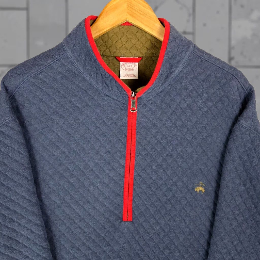 Brooks Brothers Brooks Brothers Men's 2XLT Quilted 1/2 Zip Pullover Sweatshirt Gray Cotton/Poly Size US XXL / EU 58 / 5 - 1 Thumbnail