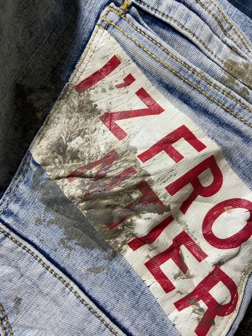 Japanese Brand Iz Frontier 7352 Stretch Cargo Jeans (175) Size US 33 - 3 Thumbnail