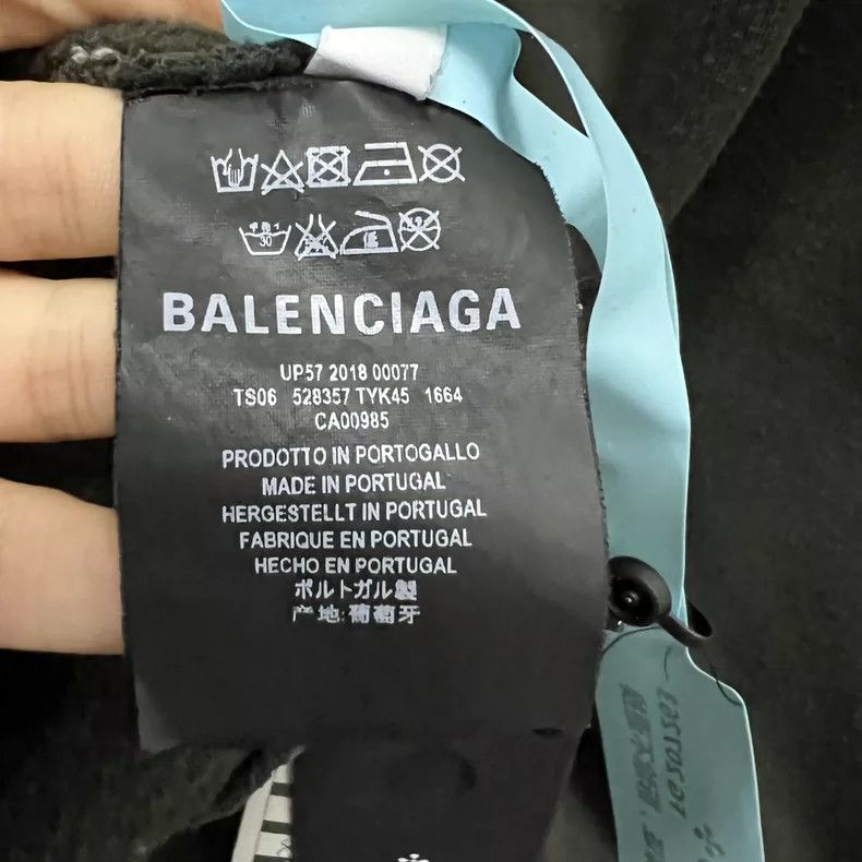 Balenciaga Small Logo Printed Drawstring Hoodie