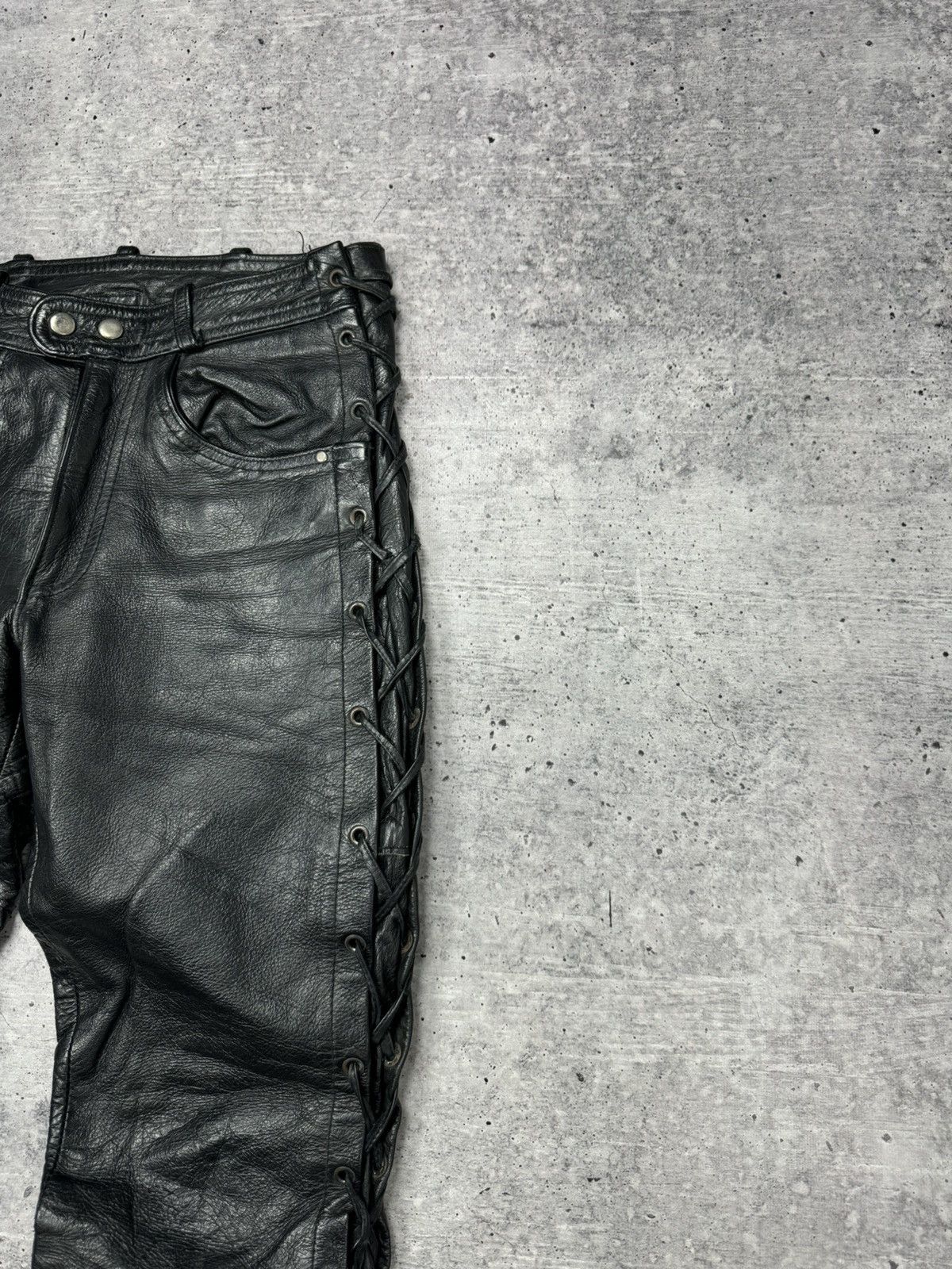 Genuine Leather × Vintage Vintage 90’s Y2K Style Casual Cowboy Genuine Leather Pants Size US 28 / EU 44 - 8 Thumbnail