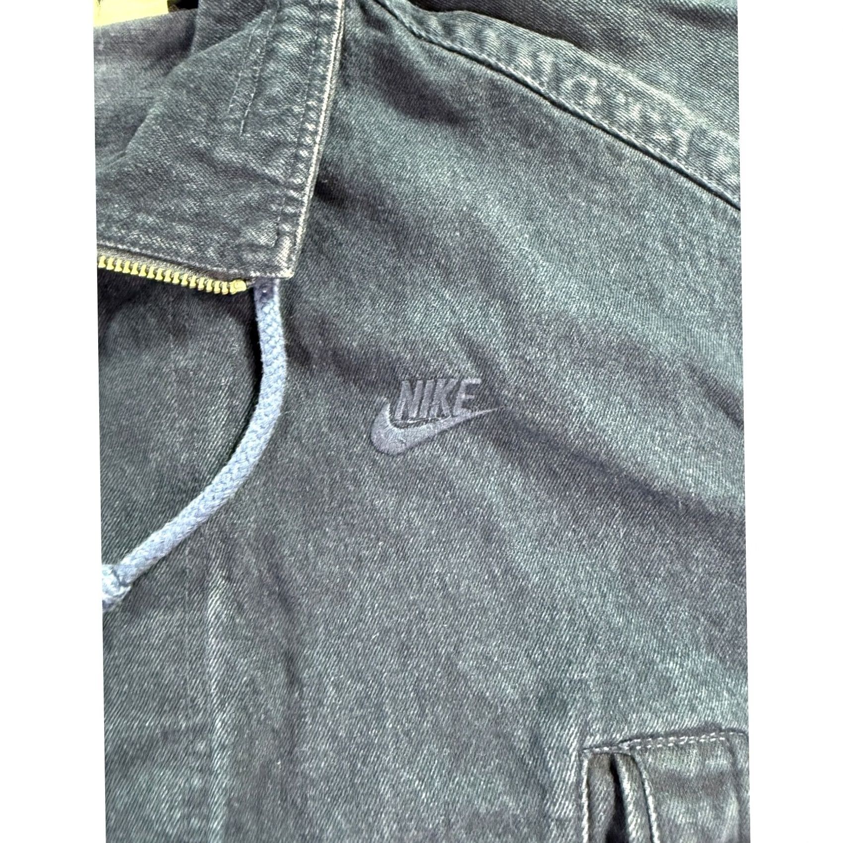 Nike VINTAGE Nike Challenge Court Bomber Jacket Mens XL Blue Denim Full Zip Swoosh Size US XL / EU 56 / 4 - 2 Thumbnail
