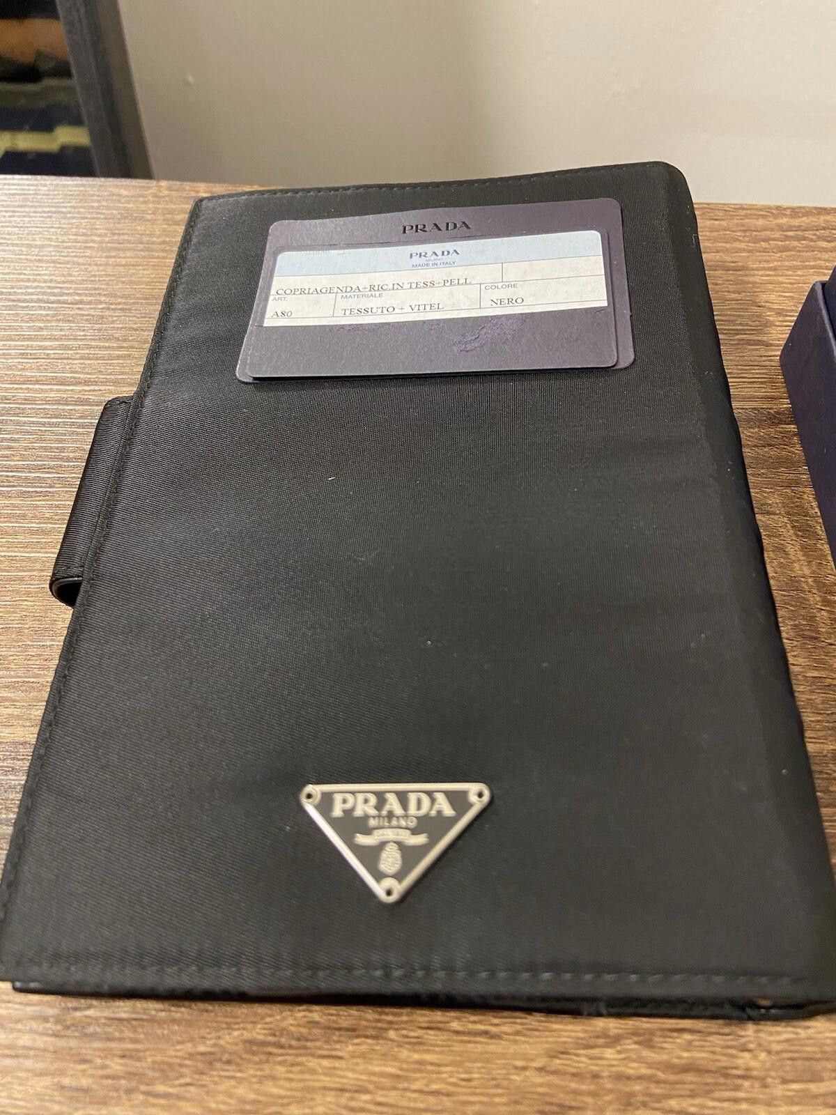Prada Prada Black Nylon Saffiano Notebook Cover Trifold Wallet Set Size ONE SIZE - 3 Thumbnail