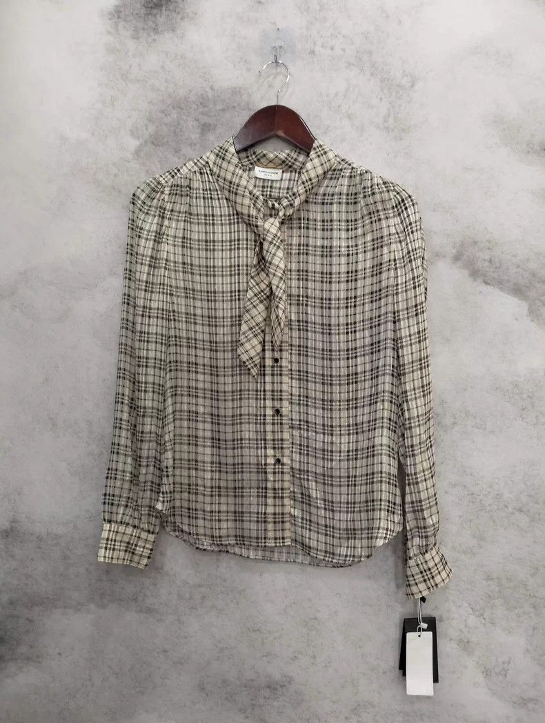 Yves Saint Laurent YSL Plaid Button-Up Shirt Size 36 Size US S / EU 44-46 / 1 - 1 Thumbnail
