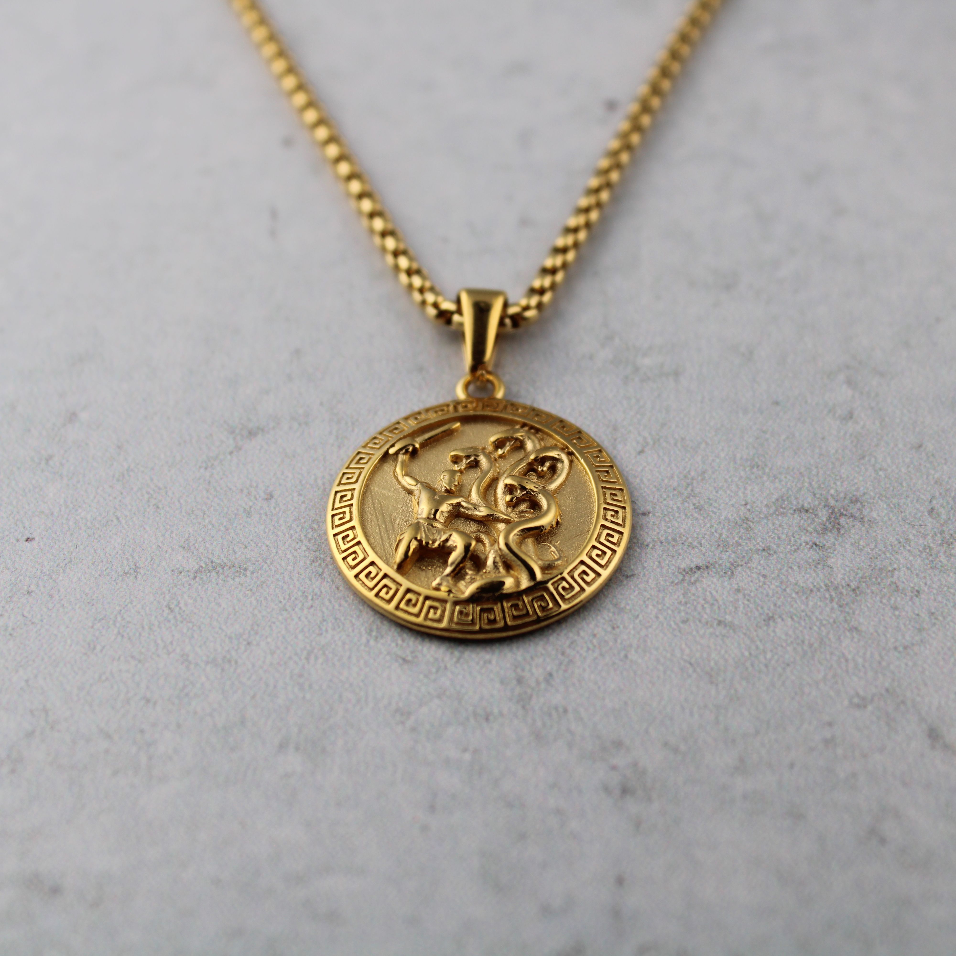 Jewelry Gold Hercules Pendant Chain Necklace Size ONE SIZE - 4 Thumbnail