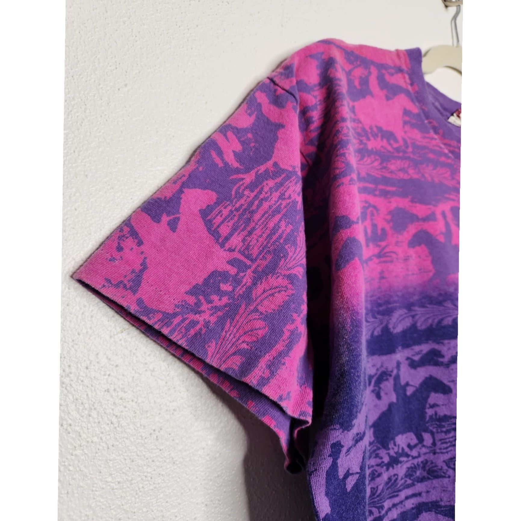 Vintage VINTAGE Western Sun Cowboys AOP Tie Dye Ombre Shirt Single Stitch Size US M / EU 48-50 / 2 - 3 Thumbnail