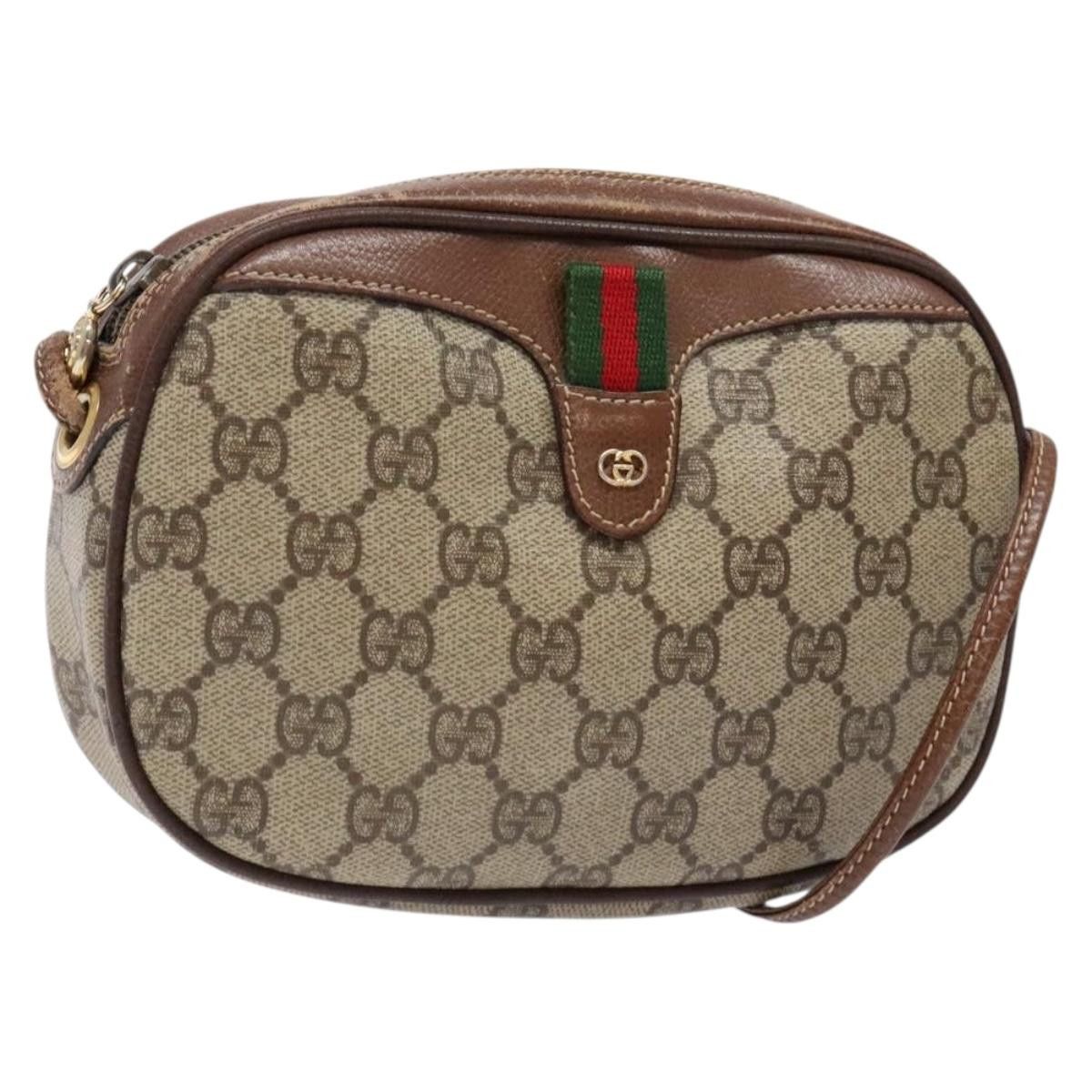 Gucci GUCCI GG Supreme Web Sherry Line Shoulder Bag Pvc Beige Gold Size ONE SIZE - 1 Thumbnail