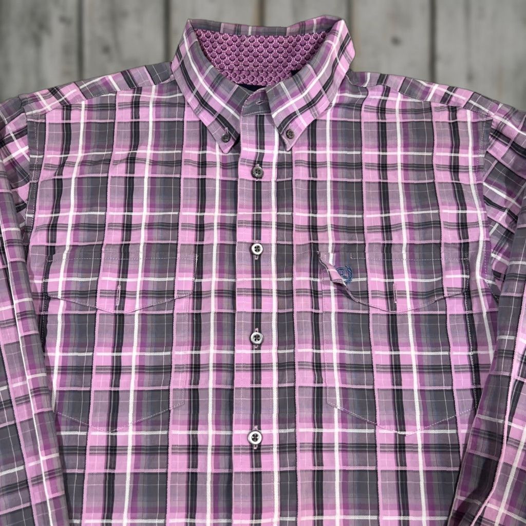 Vintage Panhandle Select Shirt Men’s Medium Button Down Plaid Pink Gray Long Sleeve Size US M / EU 48-50 / 2 - 1 Thumbnail