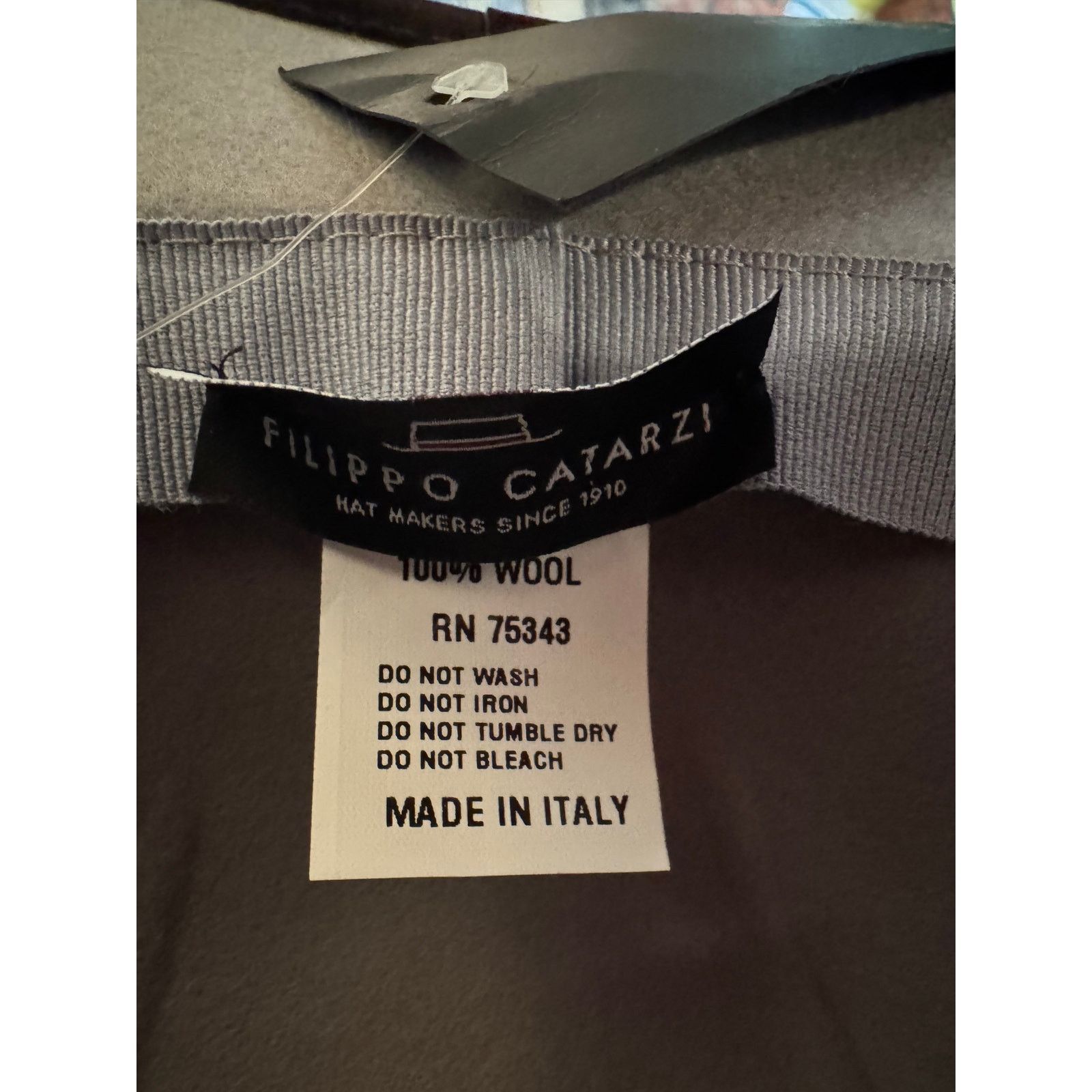 Other Filippo Catarzi NWT Gray Wool Bucket Hat with Brown Trim Size ONE SIZE - 6 Thumbnail
