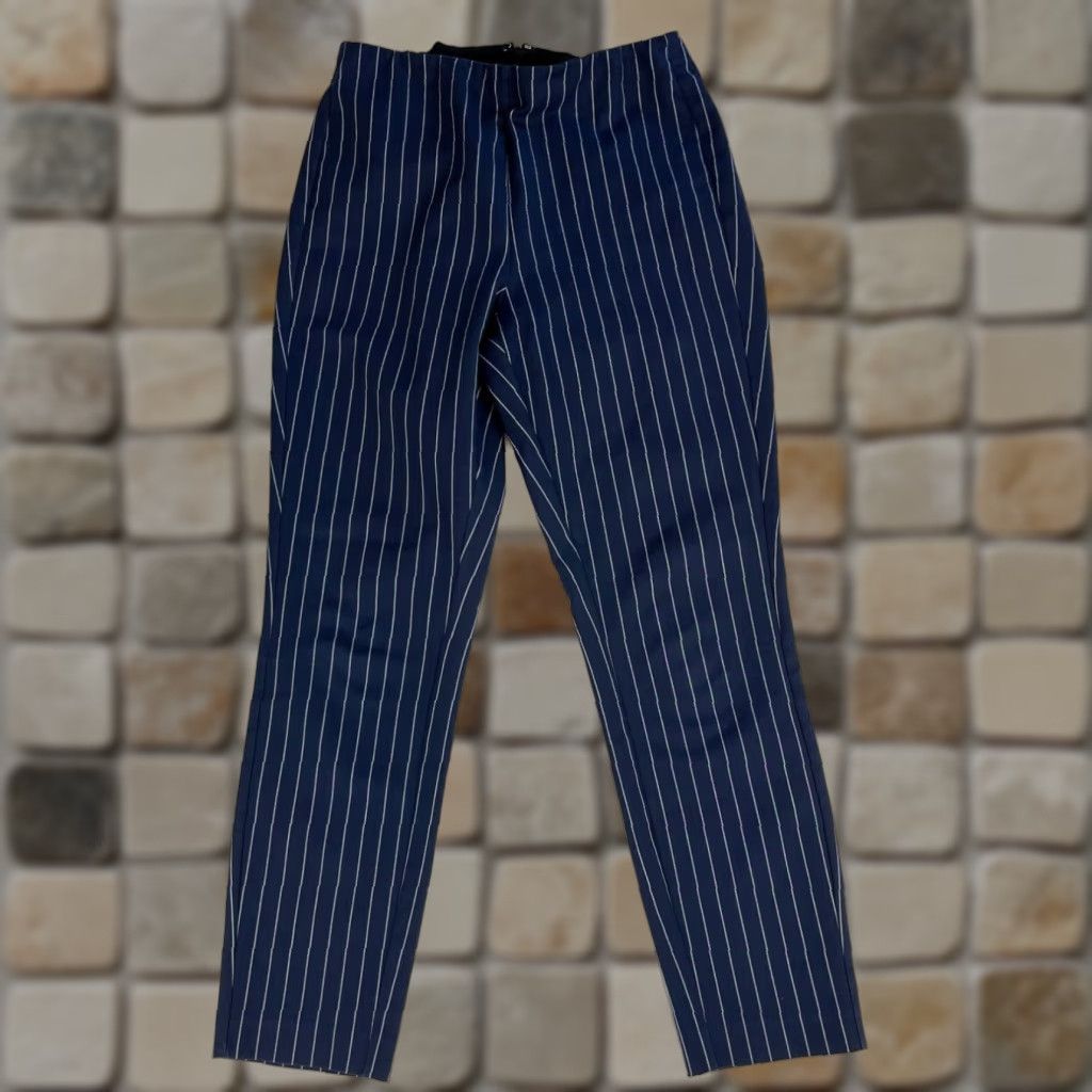 Rag & Bone rag & bone Women's Navy Pin Stripe Pants Size 6 City Business Casual Inseam 27 in Cotton Blend Size 27" / US 4 / IT 40 - 1 Thumbnail
