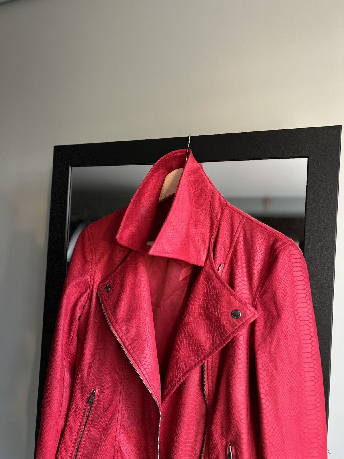 Armani Exchange Armani Exchange Faux Leather Avant Garde Red Jacket Size L / US 10 / IT 46 - 4 Thumbnail