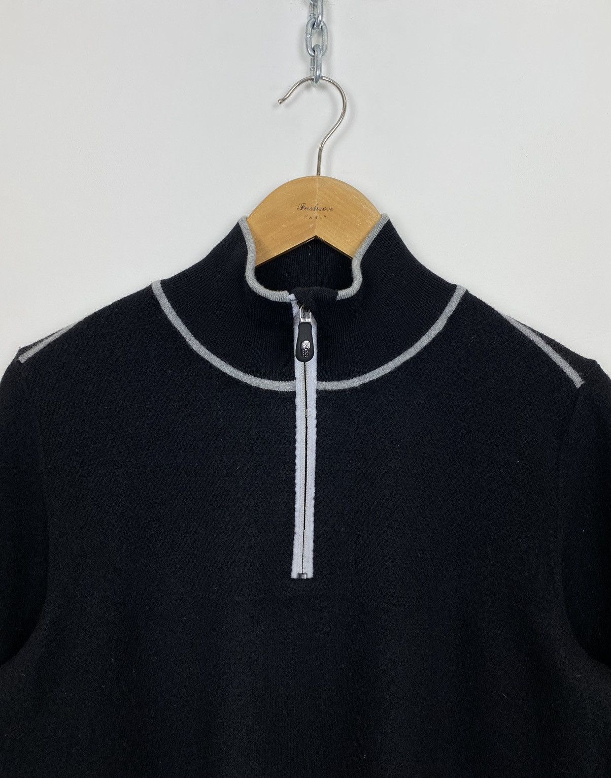 Designer Hugo Boss By Martin Kaymer 1/4 Zip Jumper Sweater Black knit Size US L / EU 52-54 / 3 - 2 Thumbnail