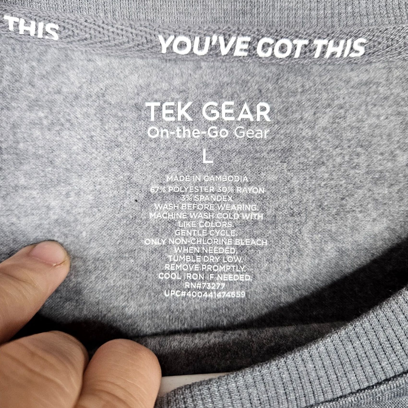 Tek Gear TEK GEAR On-the-Go Gear Women's Gray Short Sleeve Cropped Tee Size L Size 36" / US 14 / IT 50 - 4 Thumbnail