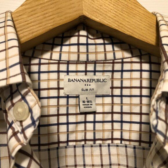 Banana Republic banana Republic men's cotton casual shirt size: L (16-16.5 ) Size US L / EU 52-54 / 3 - 4 Thumbnail