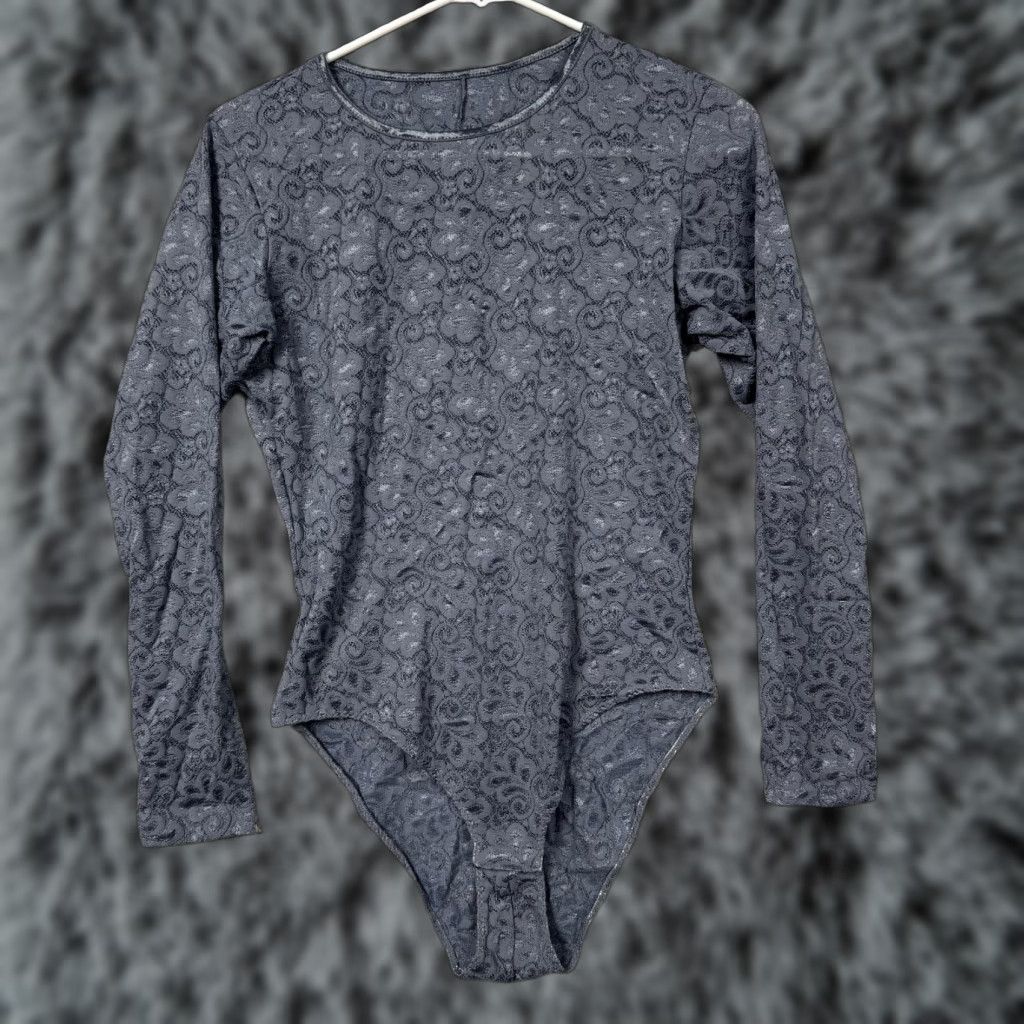 Vintage VINTAGE Lucie Ann II Bodysuit One Piece M Gray Lace Sheer Floral Gothic Retro Women Size M / US 6-8 / IT 42-44 - 1 Thumbnail