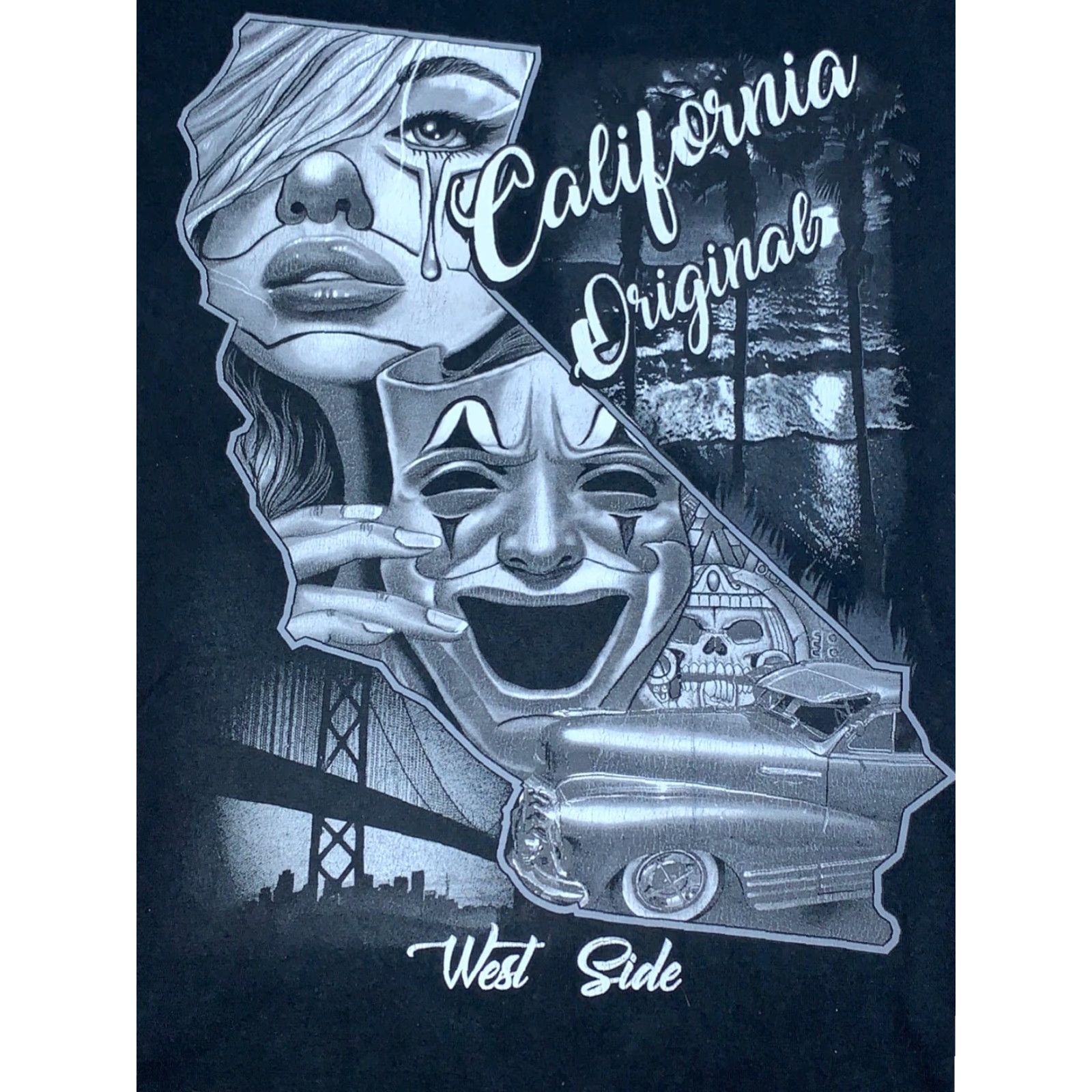 Vintage VINTAGE California Originals Graphic T Shirt Mens M Black Aztec Lowrider Chicano #9065 Size US M / EU 48-50 / 2 - 2 Thumbnail