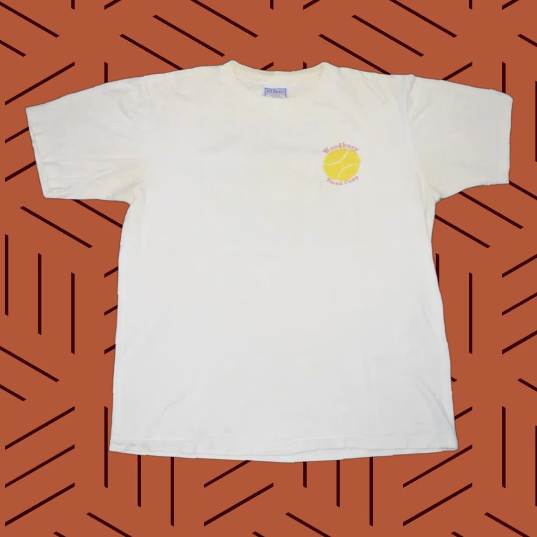 Dunlop VINTAGE ALLSPORT T-Shirt Shirt Men L White 90s Tennis Graphic Double-Sided Tropic Fish Abstract USA Tee L Mens Size US L / EU 52-54 / 3 - 1 Thumbnail