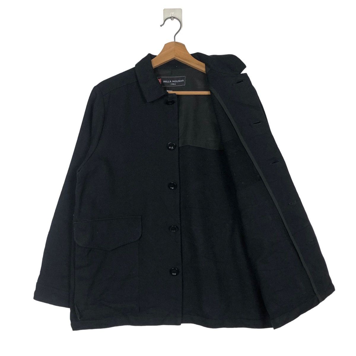 Issey Miyake 🔥Vintage Wool Button Jacket Bella Molnar 1984 Rich Black Size US M / EU 48-50 / 2 - 11 Thumbnail