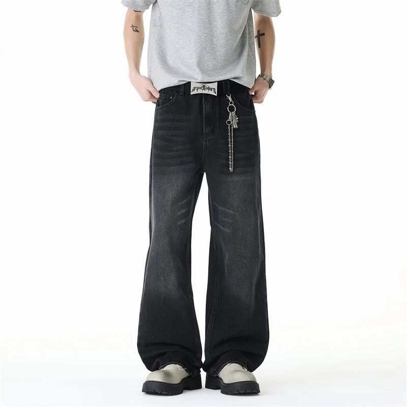 Vintage American Style Washed Black Gray Men's Jeans Size US 33 - 1 Thumbnail