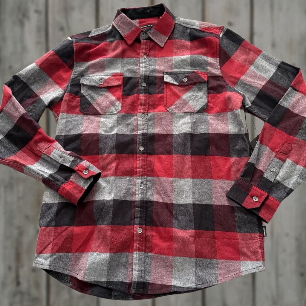 Kenneth Cole Kenneth Cole Flannel Shirt Men M Red Black Gray Slim 2-Way Stretch GORP NEW Size US M / EU 48-50 / 2 - 1 Thumbnail