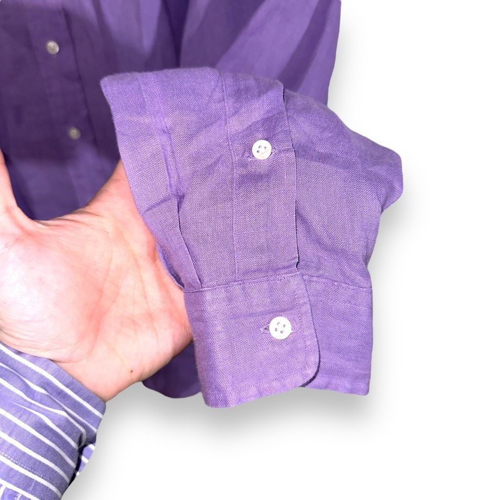 Polo Ralph Lauren Purple Polo Ralph Lauren 100% Linen Classic Fit Button Down Shirt L Size US L / EU 52-54 / 3 - 5 Thumbnail