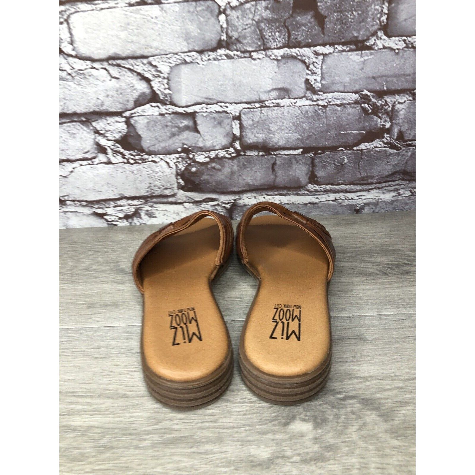 Other Miz Mooz Daisey Brown Leather Ruched Slides Heel Sandals Wom Size US 7.5 / IT 37.5 - 4 Thumbnail