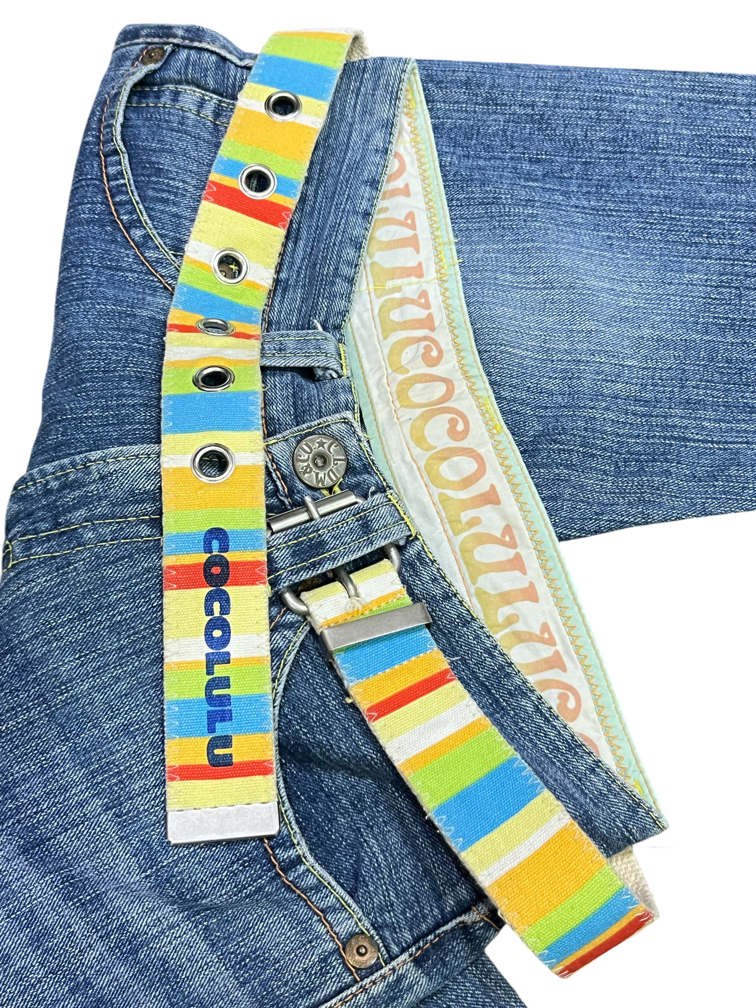 Japanese Brand 🌈90’s COCOLULU Hype “Rainbow” Spellout Denim Japan Made Size 29" - 7 Thumbnail