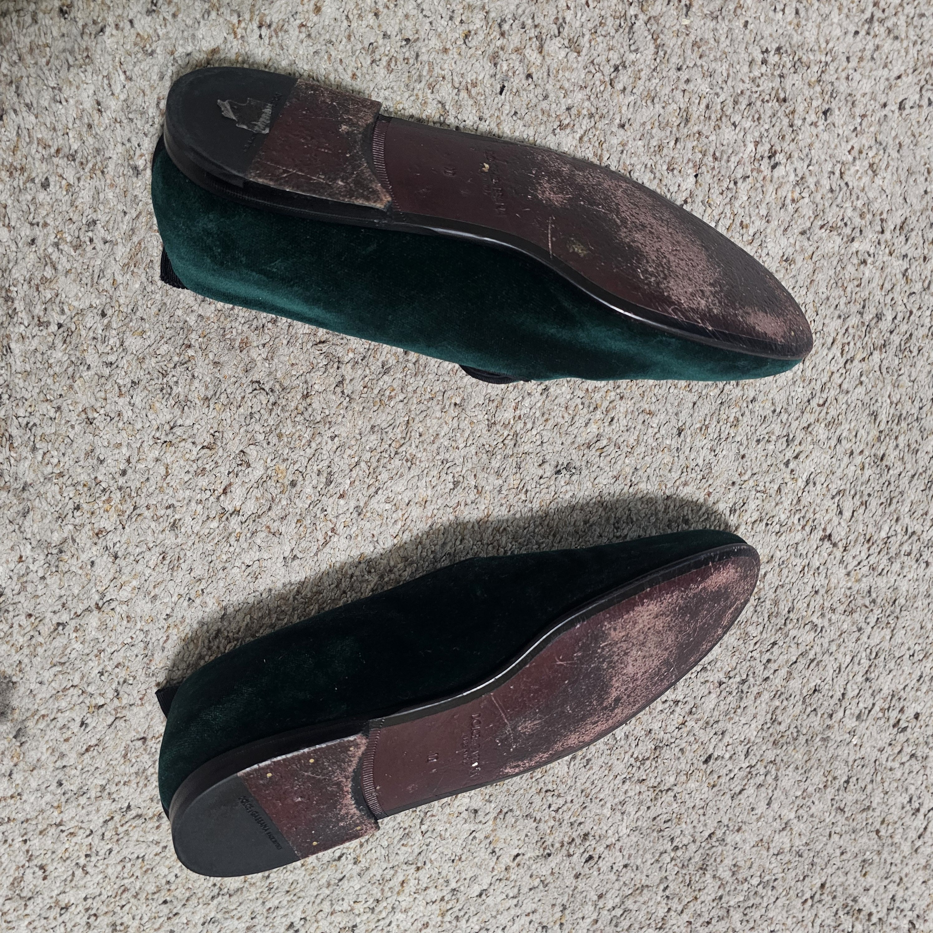 Dolce & Gabbana Dolce & Gabbana Emerald Velvet Loafers/Gold Cross Detail 10 Size US 10.5 / EU 43-44 - 11 Thumbnail