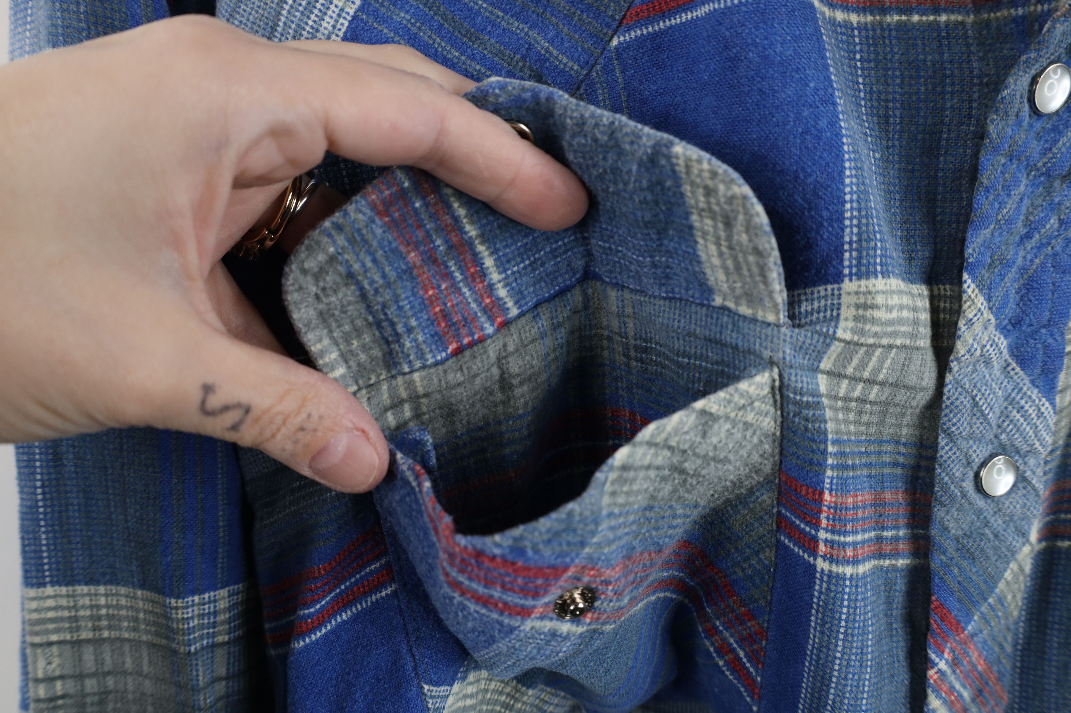 Vintage Vintage 70s Streetwear Western Flannel Snap Button Shirt Size US L / EU 52-54 / 3 - 8 Thumbnail