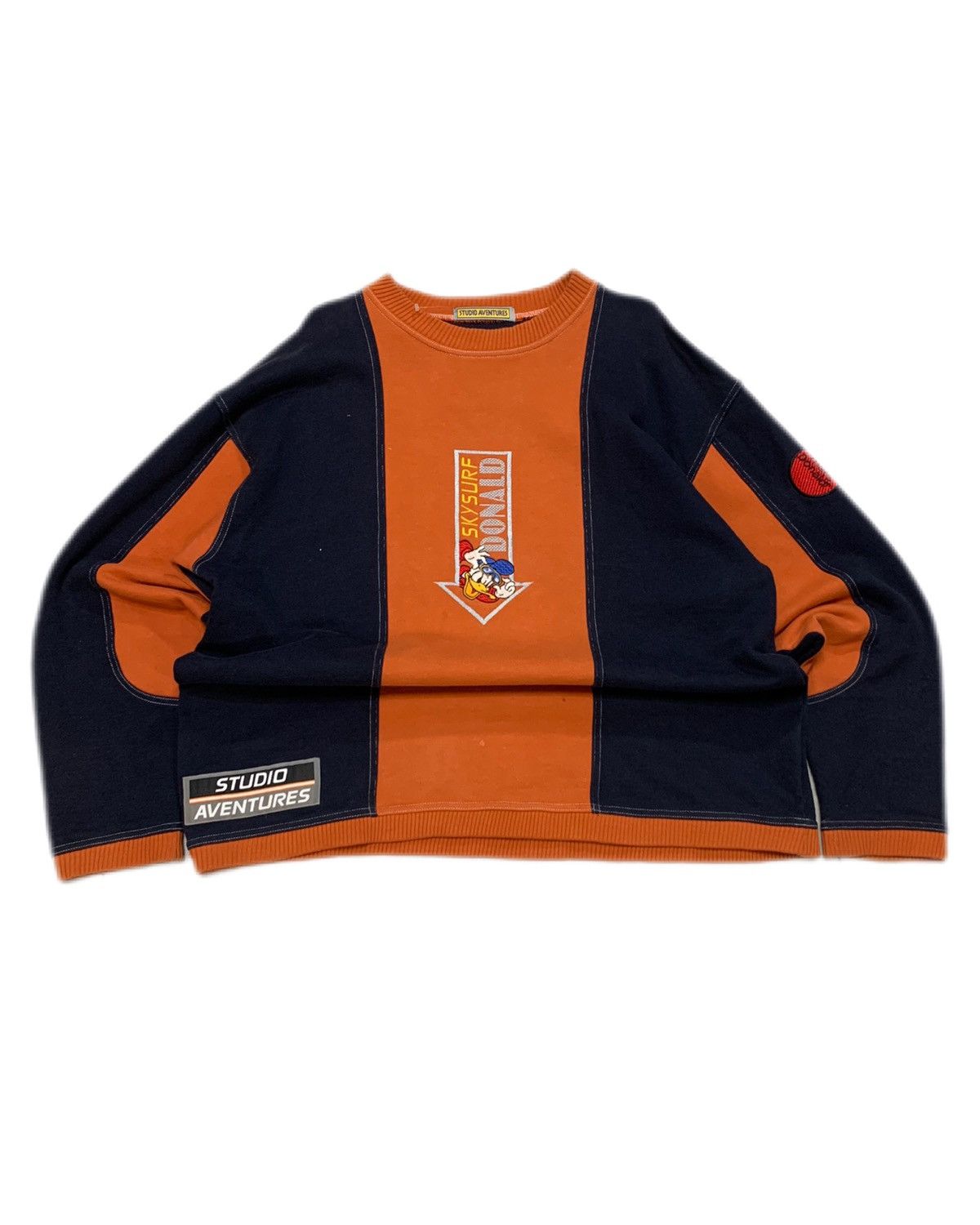 Disney Y2K vintage Donald duck Embroidered rare crew neck sweater Size US L / EU 52-54 / 3 - 1 Thumbnail