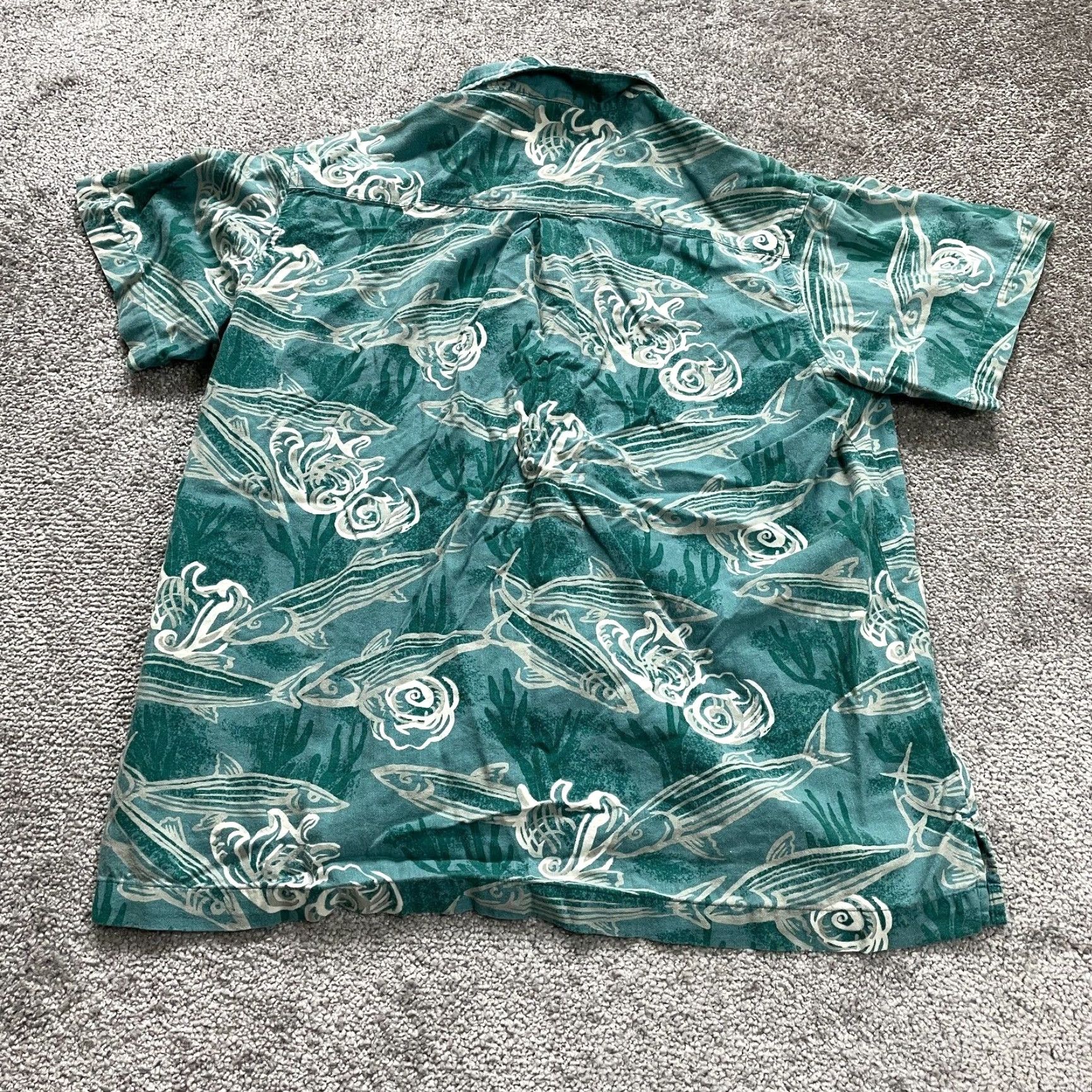 Vintage Columbia Shirt Mens Regular Button-Up Short Sleeve Green Cotton Fishing Logo 44in Chest M Adult Mens Size US M / EU 48-50 / 2 - 2 Thumbnail