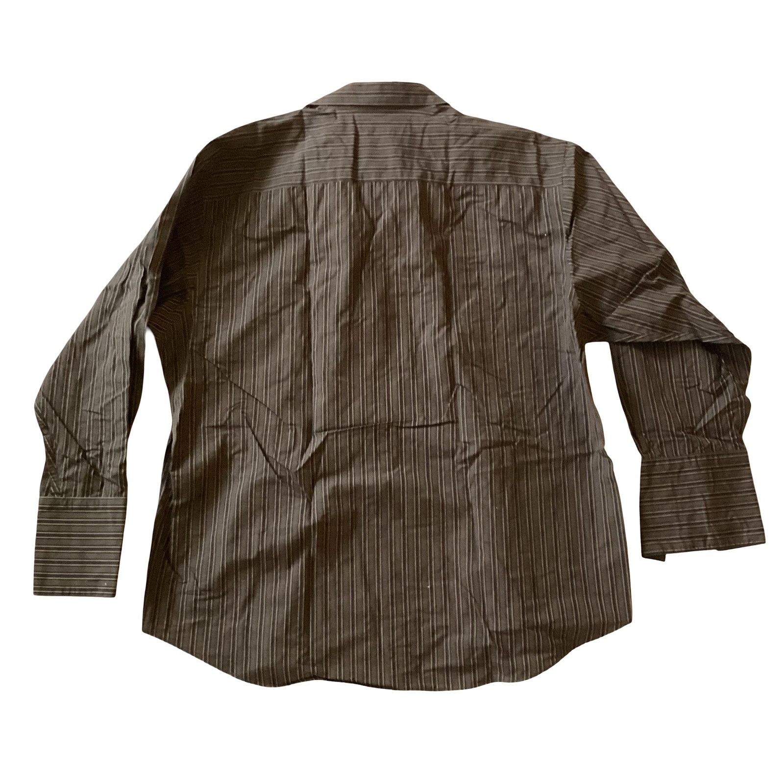 Alfani Alfani Brown Vertical Stripes Shirt Size US XL / EU 56 / 4 - 6 Thumbnail
