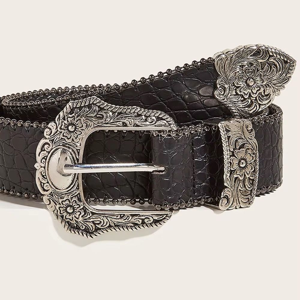Cowboy Equipment × Leather american western silver snakeskin pu leather belt Size ONE SIZE - 4 Thumbnail
