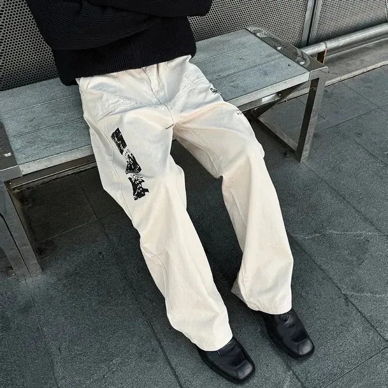 Japanese Brand Retro loose wide leg hip-hop printed jeans Size US 32 / EU 48 - 2 Thumbnail