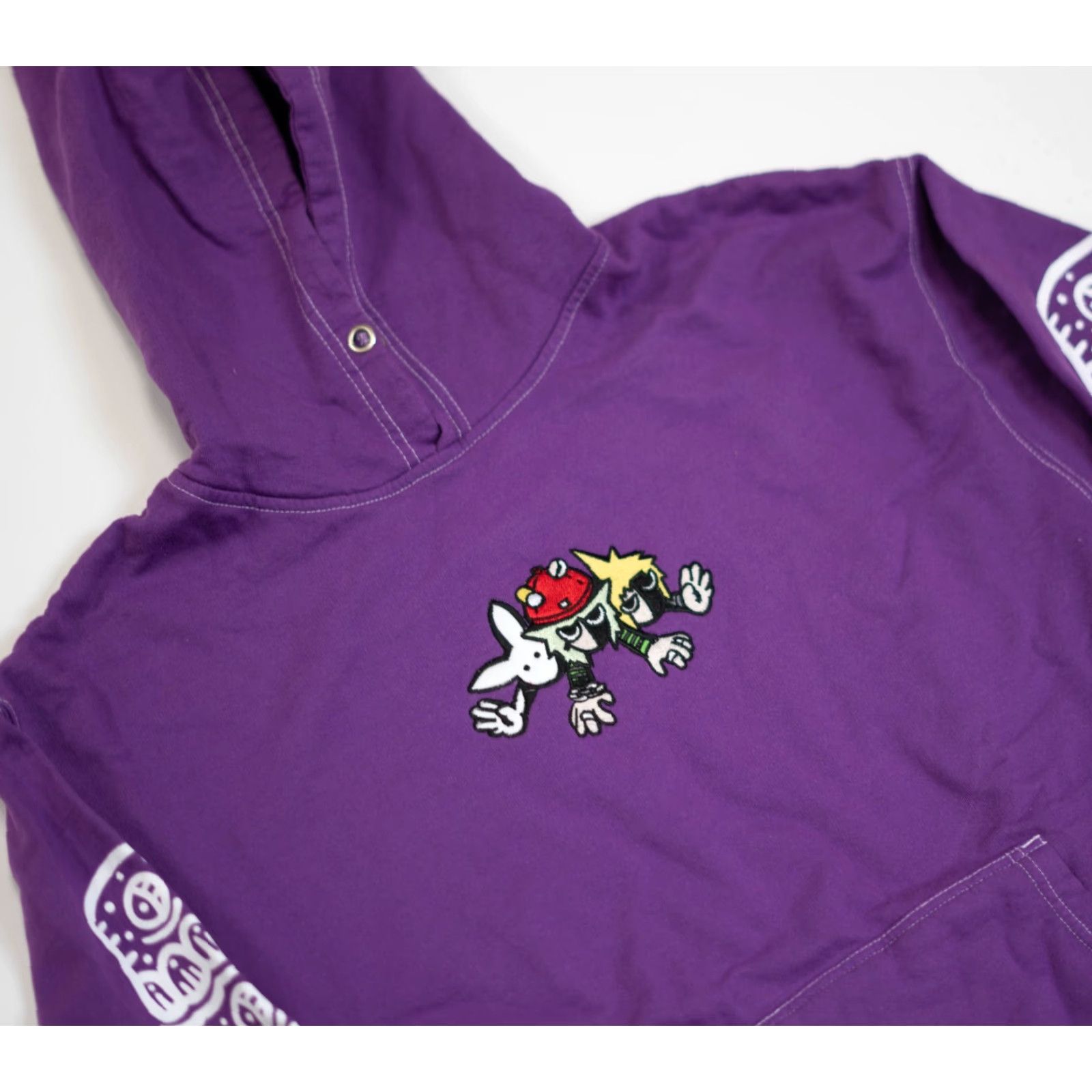 J Brand Kodone Purple Hoodie Men XL Pullover Sweatshirt Long Sleeve Logo Fleece 90s Graphic Print Size US XL / EU 56 / 4 - 4 Thumbnail