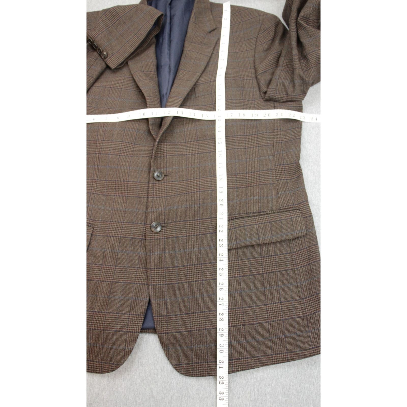 Jos. A. Bank Jos A Bank Blazer 1905 Mens Size 44R Brown Plaid Wool Blend Size 44R - 10 Thumbnail