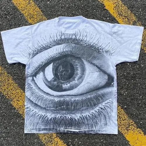 Japanese Brand Y2k Hip Hop T-shirt Graphic Eye Print emo punk style Size US L / EU 52-54 / 3 - 1 Thumbnail