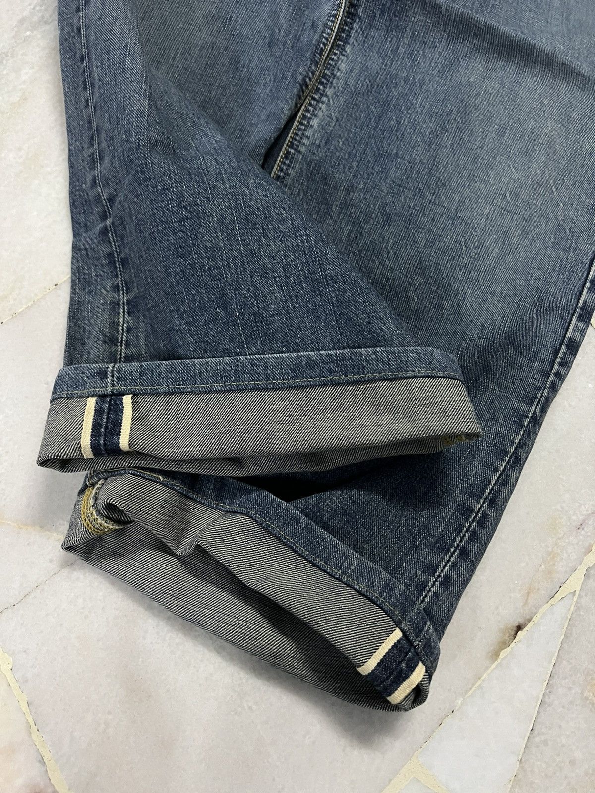 Japanese Brand 💥Baggy💥Vintage Lee Rider Selvedge Zipper Talon Washed Jean Size US 28 / EU 44 - 4 Thumbnail