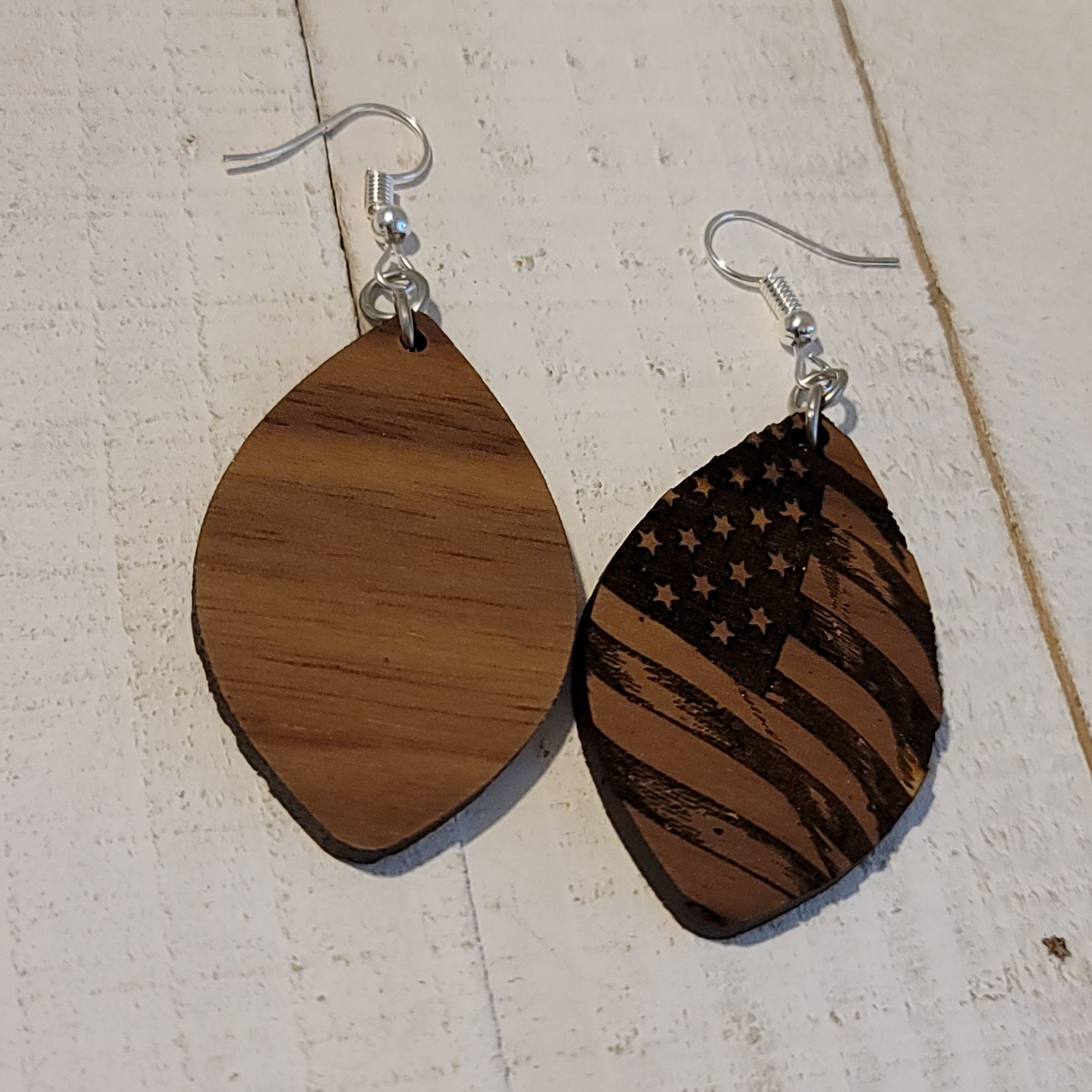 Handmade American Flag Dangle Earrings Size ONE SIZE - 5 Thumbnail