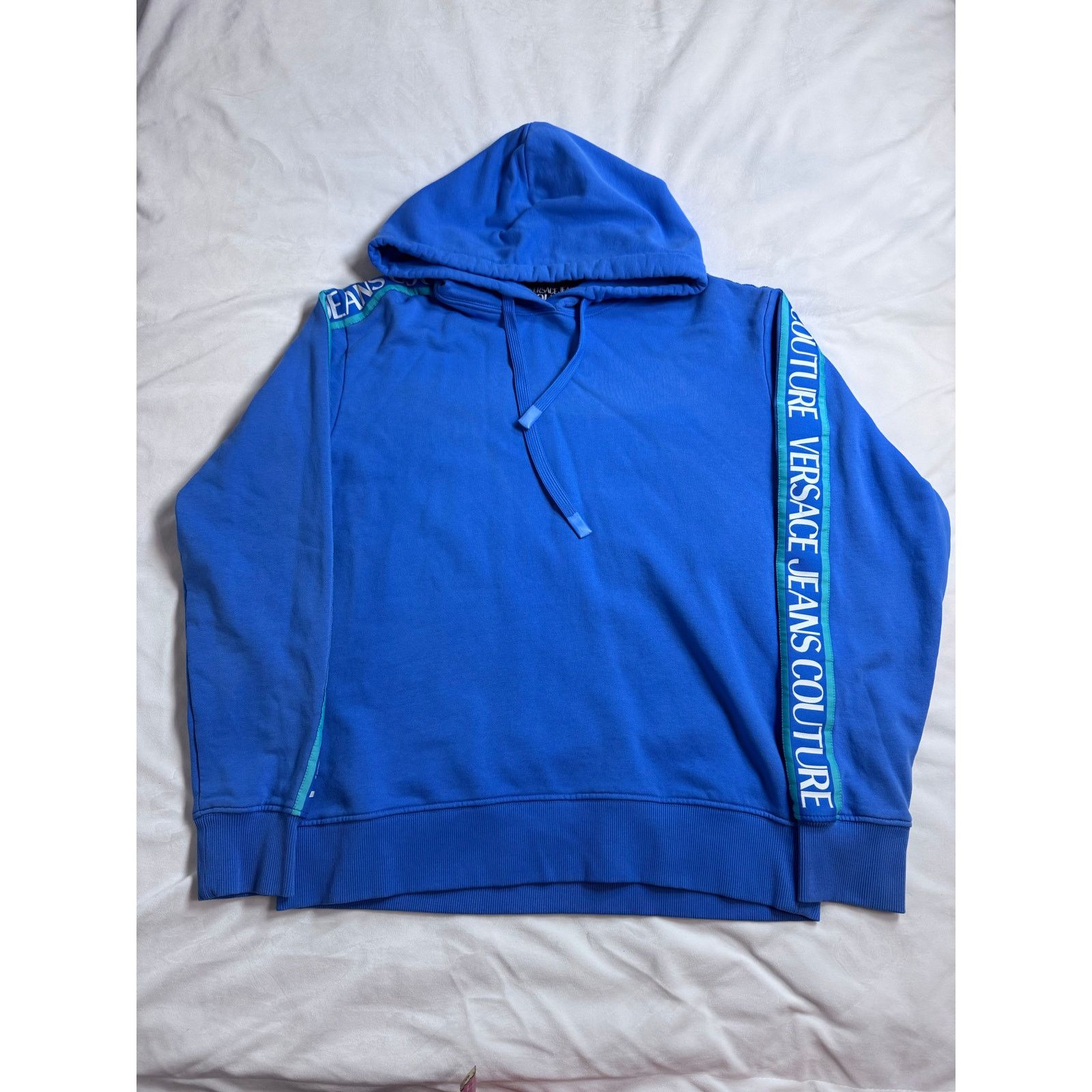 Versace Versace Jeans Couture Tape Logo Hoodie Sweatshirt Size L Size US L / EU 52-54 / 3 - 1 Thumbnail