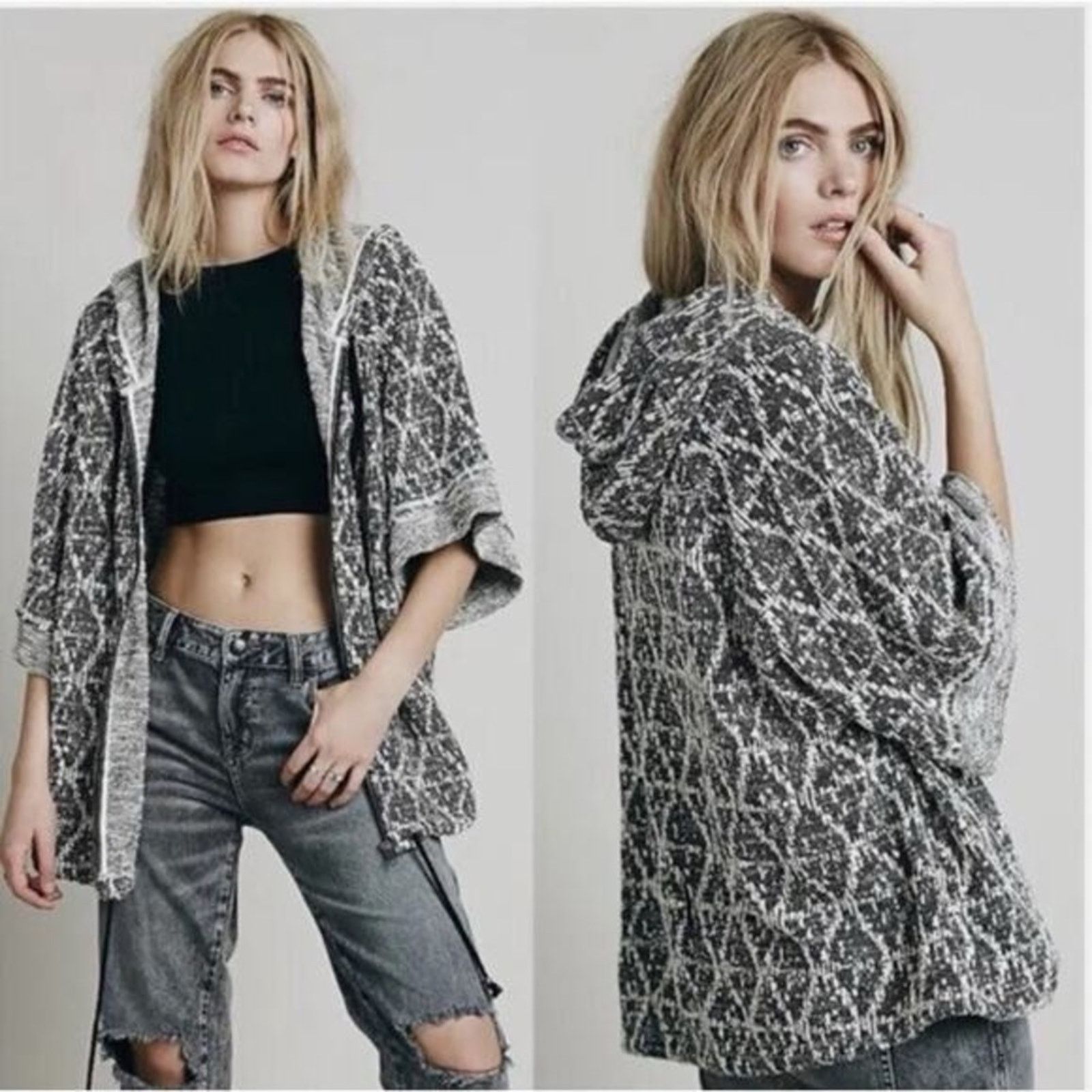 Free People Free People Santa Fe Jacquard Kimono Hoodie Womens Medium Size M / US 6-8 / IT 42-44 - 1 Thumbnail