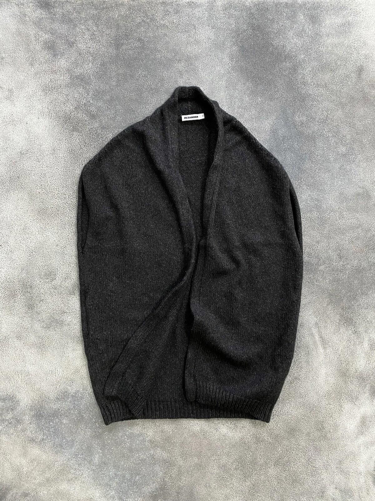 Jil Sander 2017 Jil Sander 100% Cashmere Extra-Long Knit Cape Vest Size L / US 10 / IT 46 - 2 Thumbnail