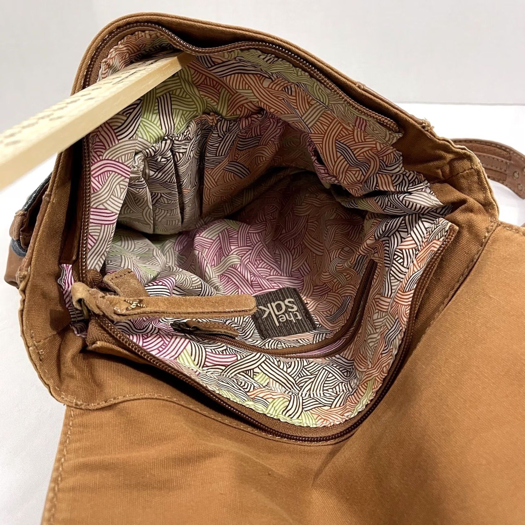The Sak The Sak Ventura Convertible Bohemian Style Denim Leather Crossbody Backpack Size ONE SIZE - 7 Thumbnail