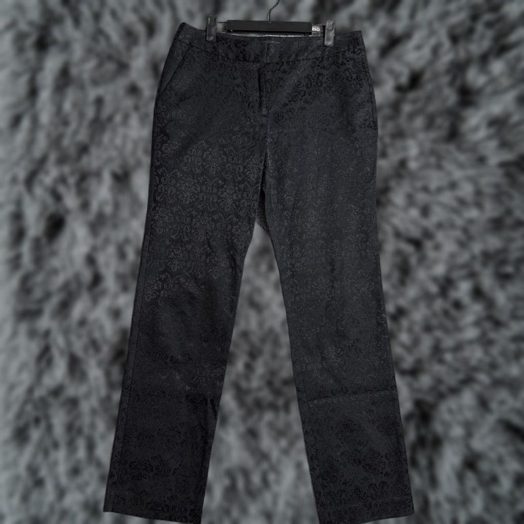 Dana Buchman Pants Women Size 8 Jacquard Dark Academia Goth Romantic Office Chic